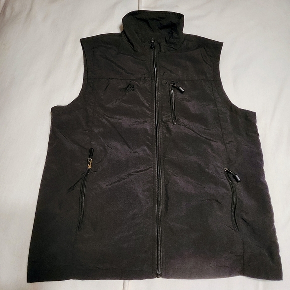 Alpha Camp Black Utility Vest Mens Medium Zip Pocket - Picture 7 of 12